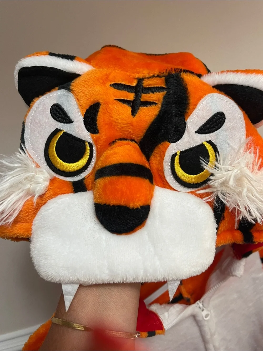 Kids Orange Tiger Costume Onesie with Hood - Plush Halloween Costume